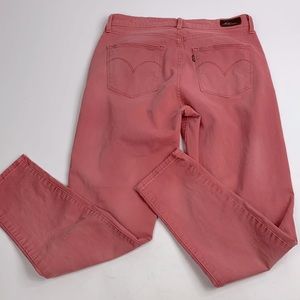 Levi’s High Rise Demi Curve Tapered Skinny Jeans Size 29 Pink Mauve Stretch